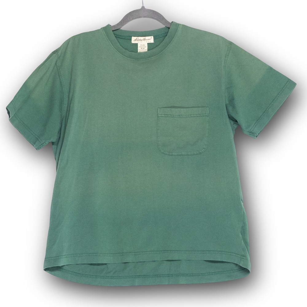 Eddie Bauer Pocket T-Shirt Womens M Green Good Short Sleeve Cotton Basic